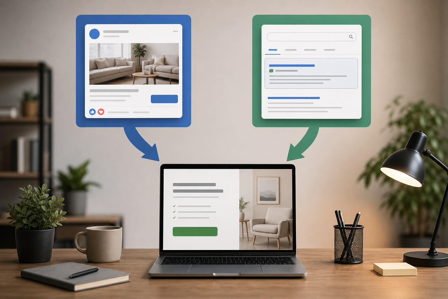 Anúncios apontando para página de destino no site